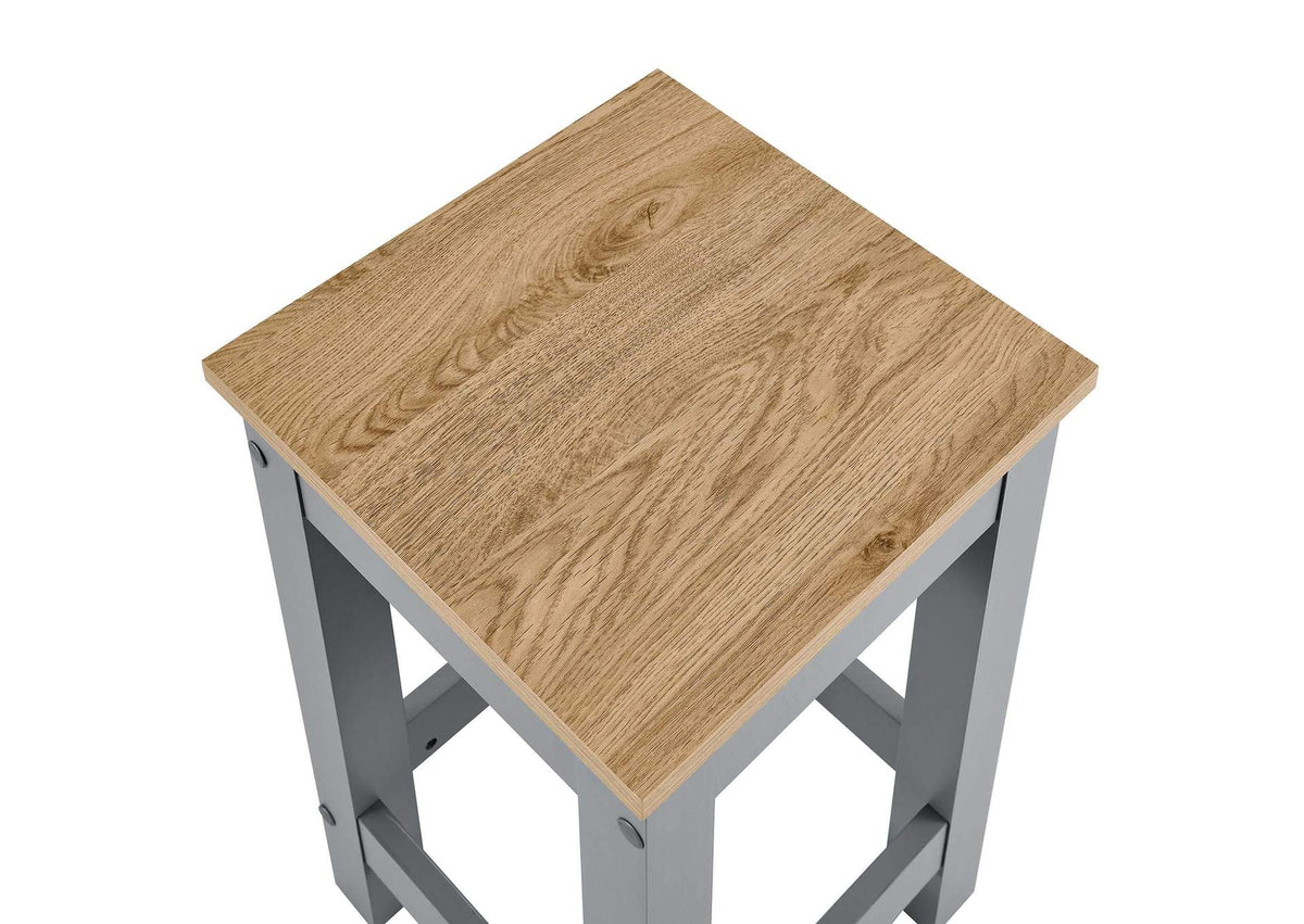 EEI-6730-OAK-GRY Galley 3-Piece Kitchen Island And Stool Set By Modway
