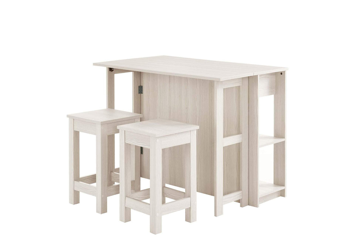 EEI-6731-WMA Meadowbrook 3-Piece Kitchen Island And Stool Set By Modway