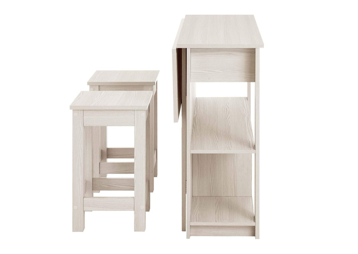 EEI-6731-WMA Meadowbrook 3-Piece Kitchen Island And Stool Set By Modway