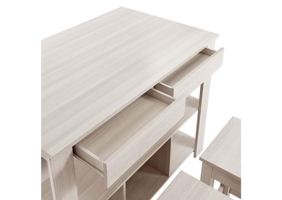 EEI-6731-WMA Meadowbrook 3-Piece Kitchen Island And Stool Set By Modway