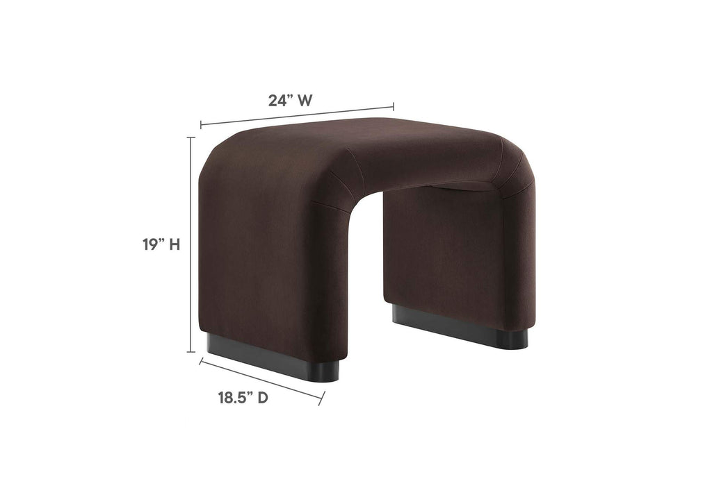 EEI-6733-BLK-CHB Koda Performance Velvet Waterfall Stool By Modway