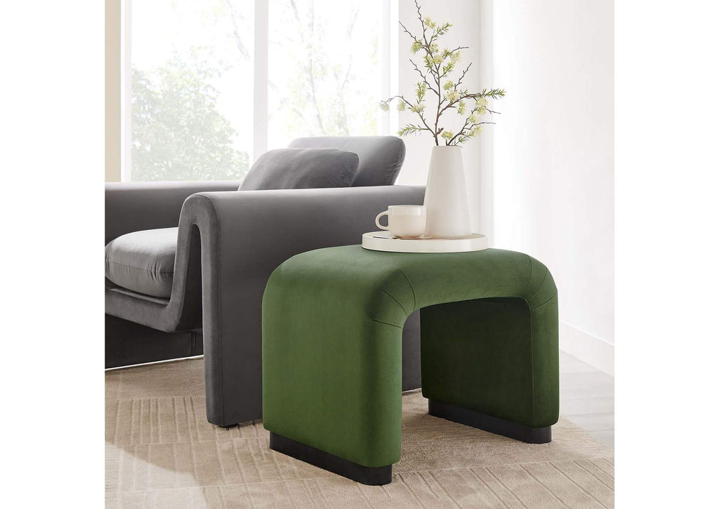 EEI-6733-BLK-MOS Koda Performance Velvet Waterfall Stool By Modway