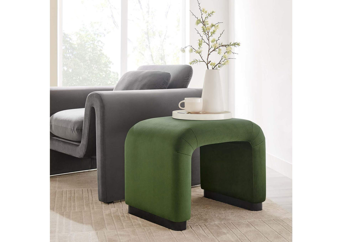 EEI-6733-BLK-MOS Koda Performance Velvet Waterfall Stool By Modway