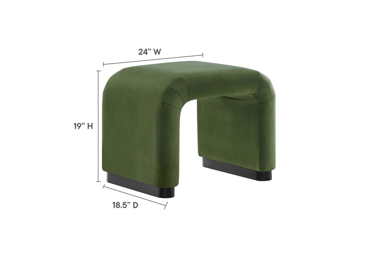 EEI-6733-BLK-MOS Koda Performance Velvet Waterfall Stool By Modway