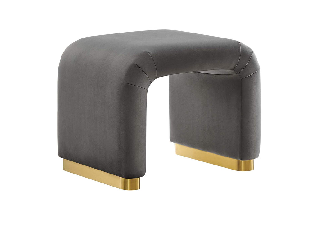 EEI-6733-BRA-STG Koda Performance Velvet Waterfall Stool By Modway