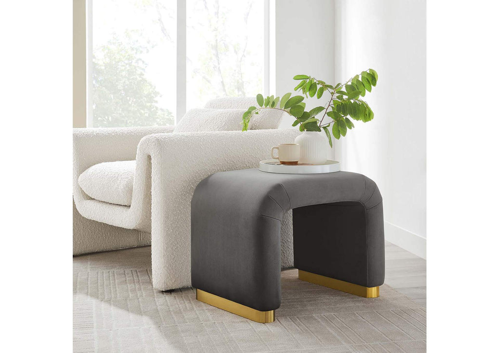 EEI-6733-BRA-STG Koda Performance Velvet Waterfall Stool By Modway