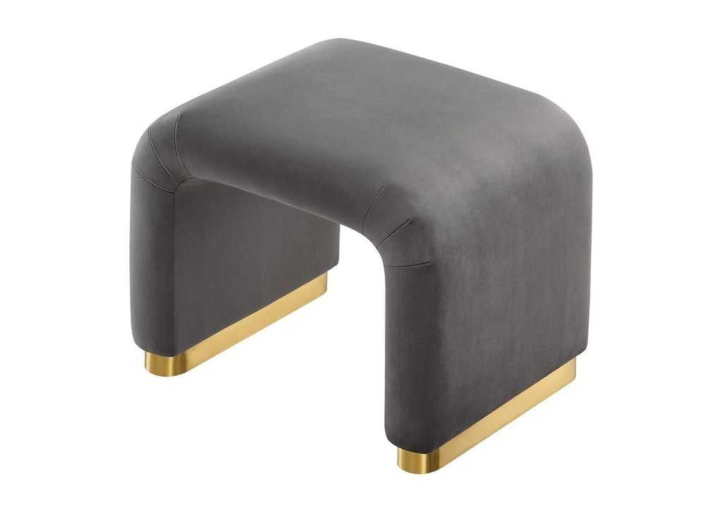EEI-6733-BRA-STG Koda Performance Velvet Waterfall Stool By Modway