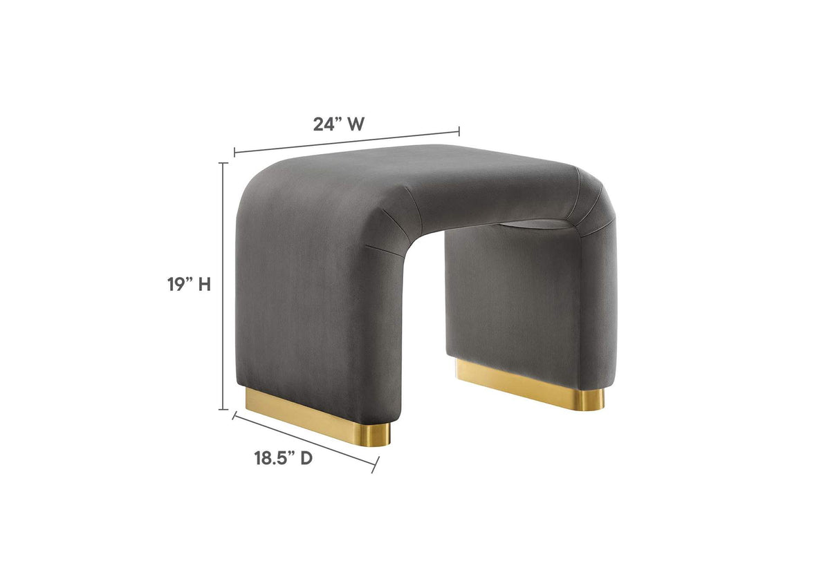 EEI-6733-BRA-STG Koda Performance Velvet Waterfall Stool By Modway