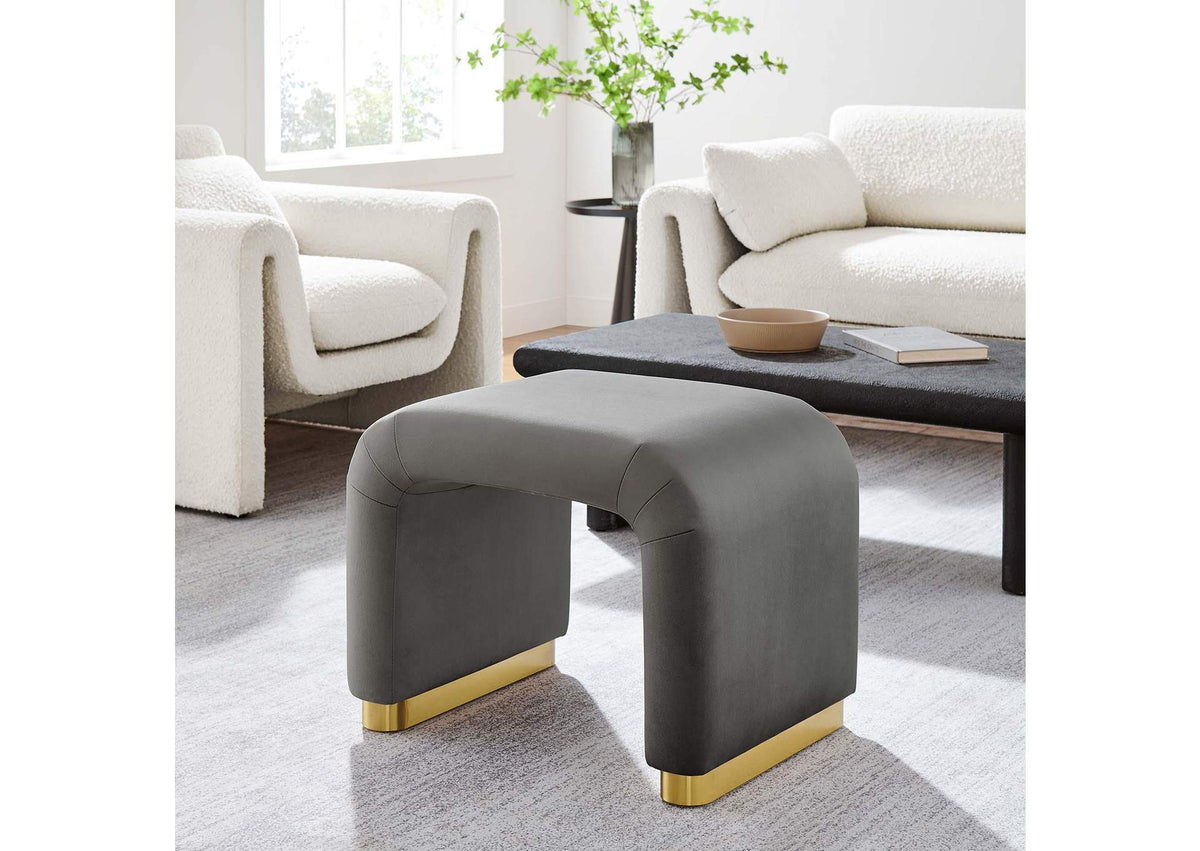 EEI-6733-BRA-STG Koda Performance Velvet Waterfall Stool By Modway