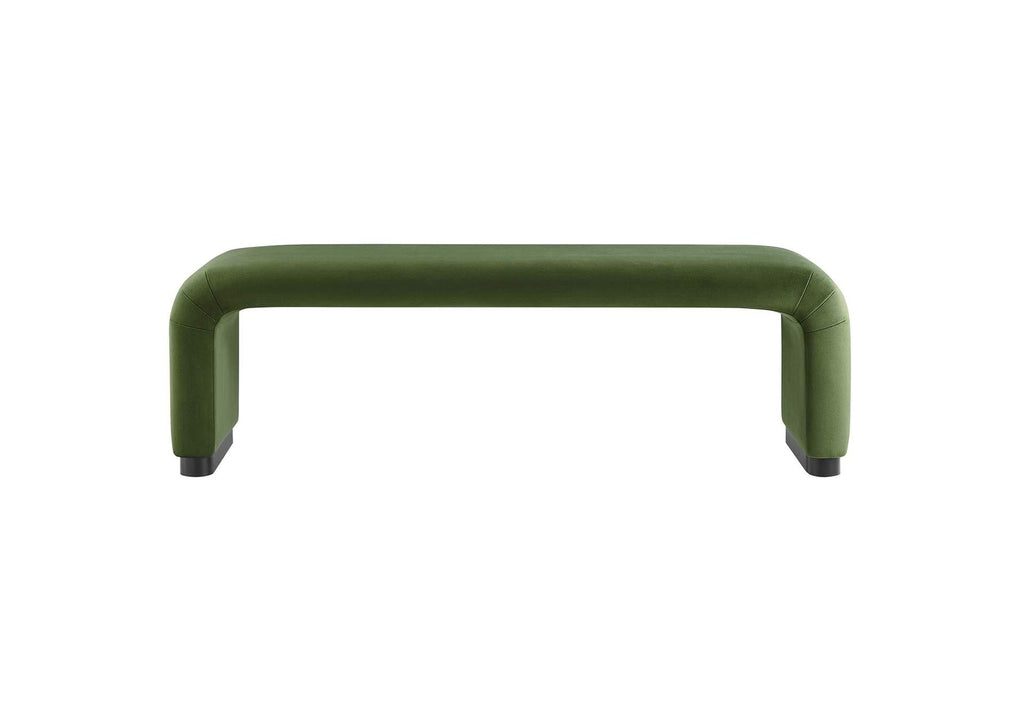 EEI-6734-BLK-MOS Koda Performance Velvet Waterfall Long Bench By Modway