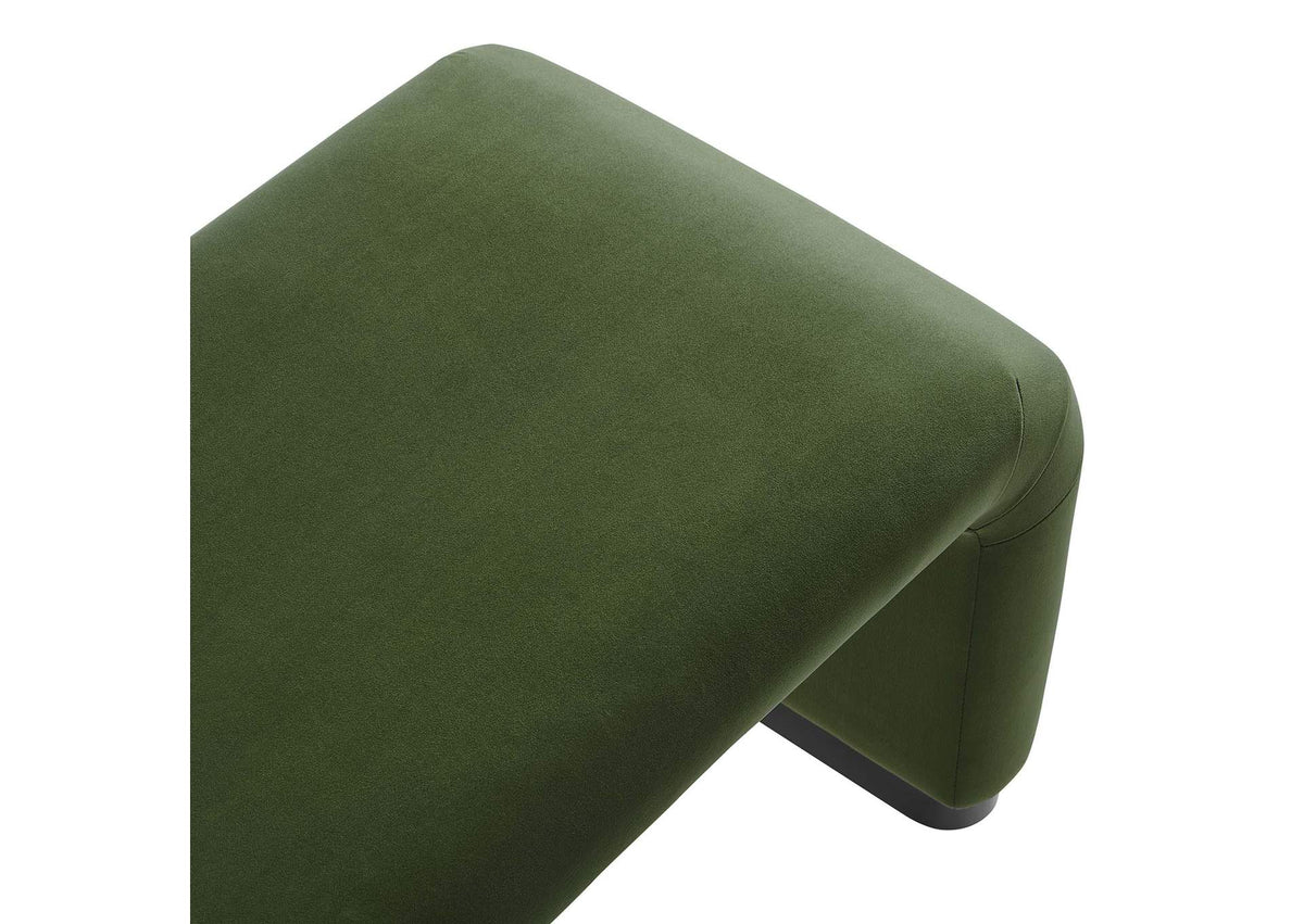 EEI-6734-BLK-MOS Koda Performance Velvet Waterfall Long Bench By Modway