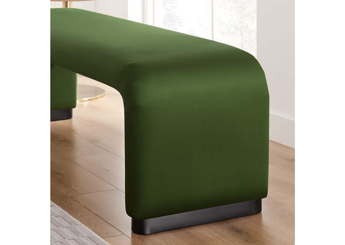 EEI-6734-BLK-MOS Koda Performance Velvet Waterfall Long Bench By Modway