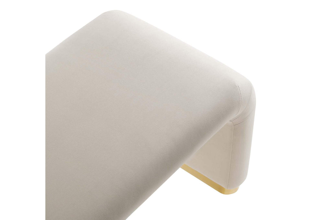 EEI-6734-BRA-ALM Koda Performance Velvet Waterfall Long Bench By Modway