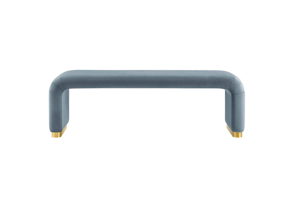 EEI-6734-BRA-CAB Koda Performance Velvet Waterfall Long Bench By Modway