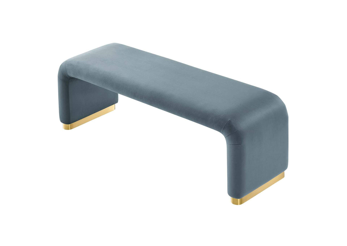 EEI-6734-BRA-CAB Koda Performance Velvet Waterfall Long Bench By Modway