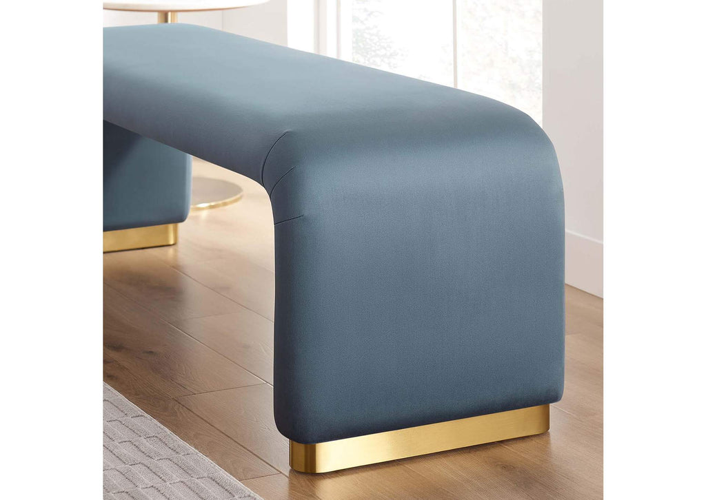 EEI-6734-BRA-CAB Koda Performance Velvet Waterfall Long Bench By Modway