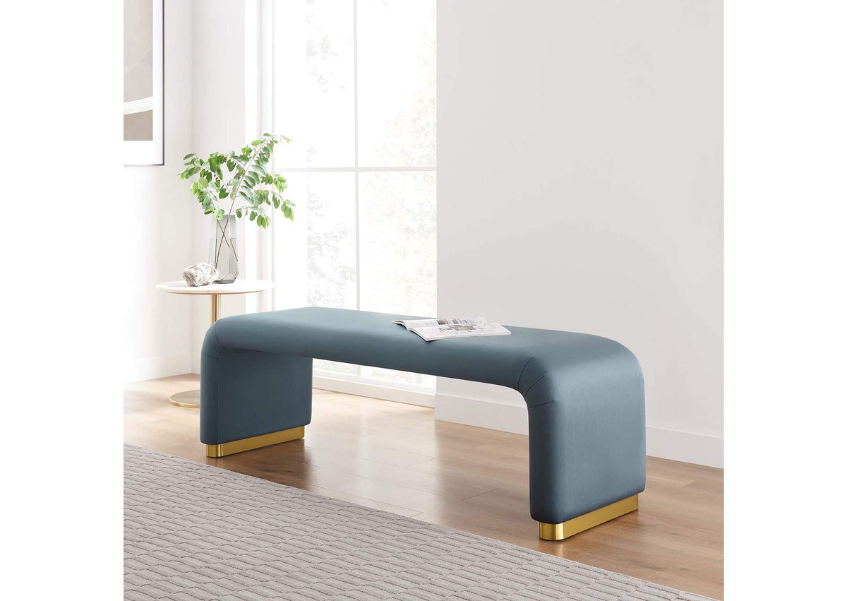 EEI-6734-BRA-CAB Koda Performance Velvet Waterfall Long Bench By Modway