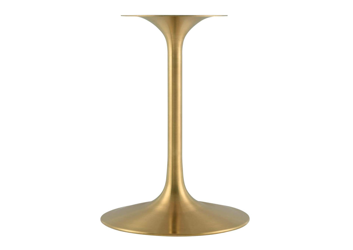 EEI-6752-GLD-TRA Lippa 36" Round Faux Travertine Dining Table By Modway