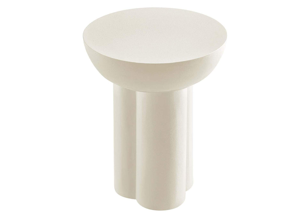 EEI-6761-WHI Caspian Round Concrete Side Table By Modway