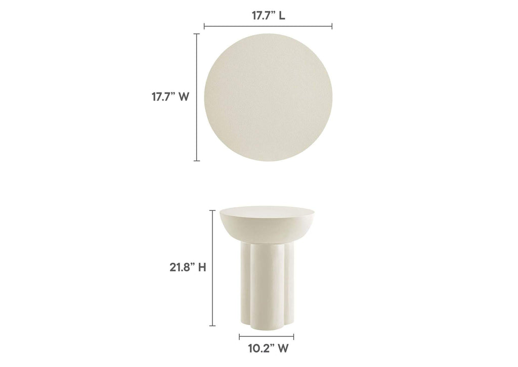 EEI-6761-WHI Caspian Round Concrete Side Table By Modway