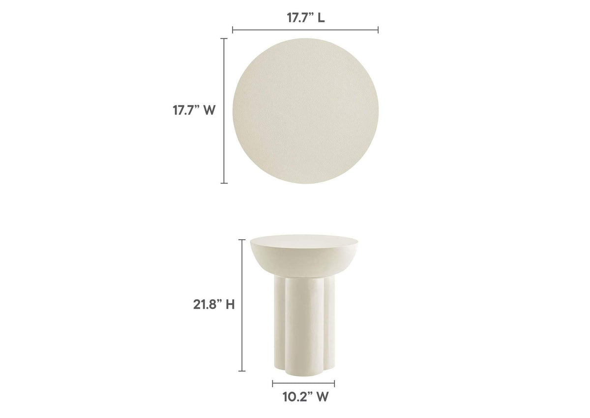 EEI-6761-WHI Caspian Round Concrete Side Table By Modway