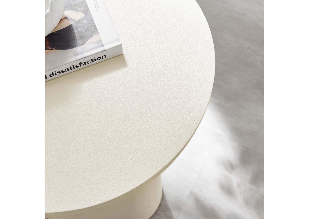 EEI-6761-WHI Caspian Round Concrete Side Table By Modway