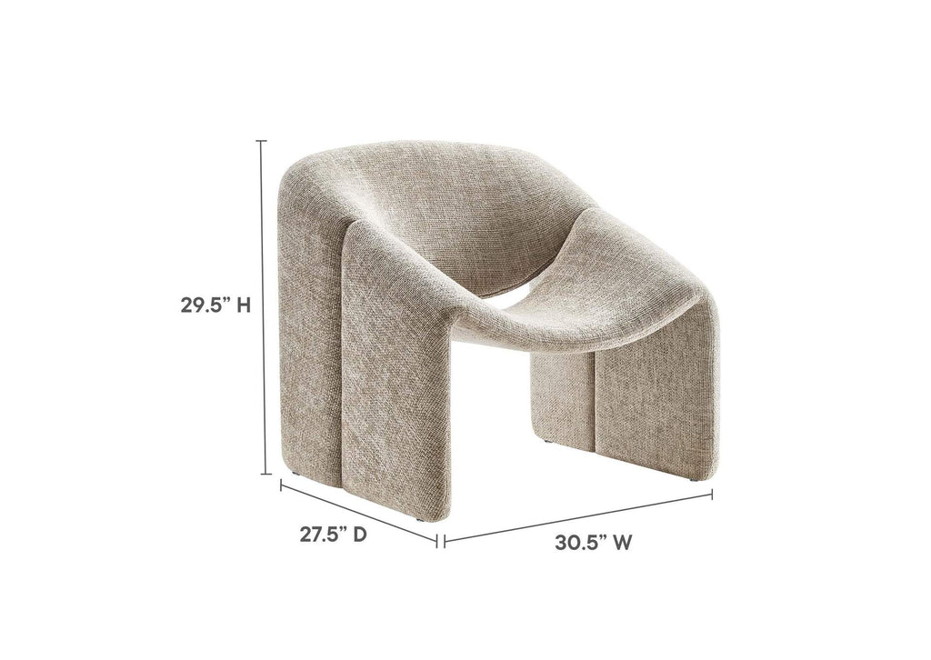 EEI-6767-KHA Vivi Chenille Upholstered Accent Chair By Modway
