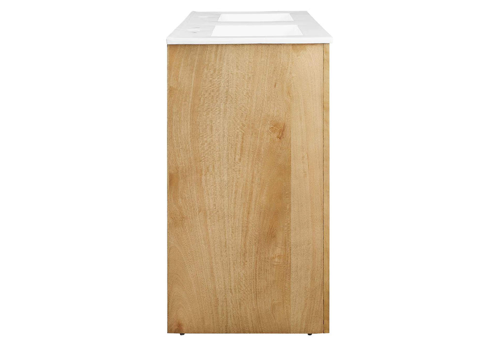 EEI-6792-OAK-WHI Appia 48" Double Sink Bathroom Vanity By Modway