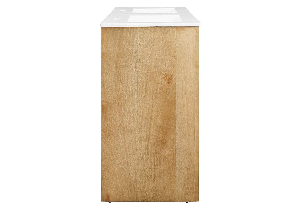 EEI-6792-OAK-WHI Appia 48" Double Sink Bathroom Vanity By Modway