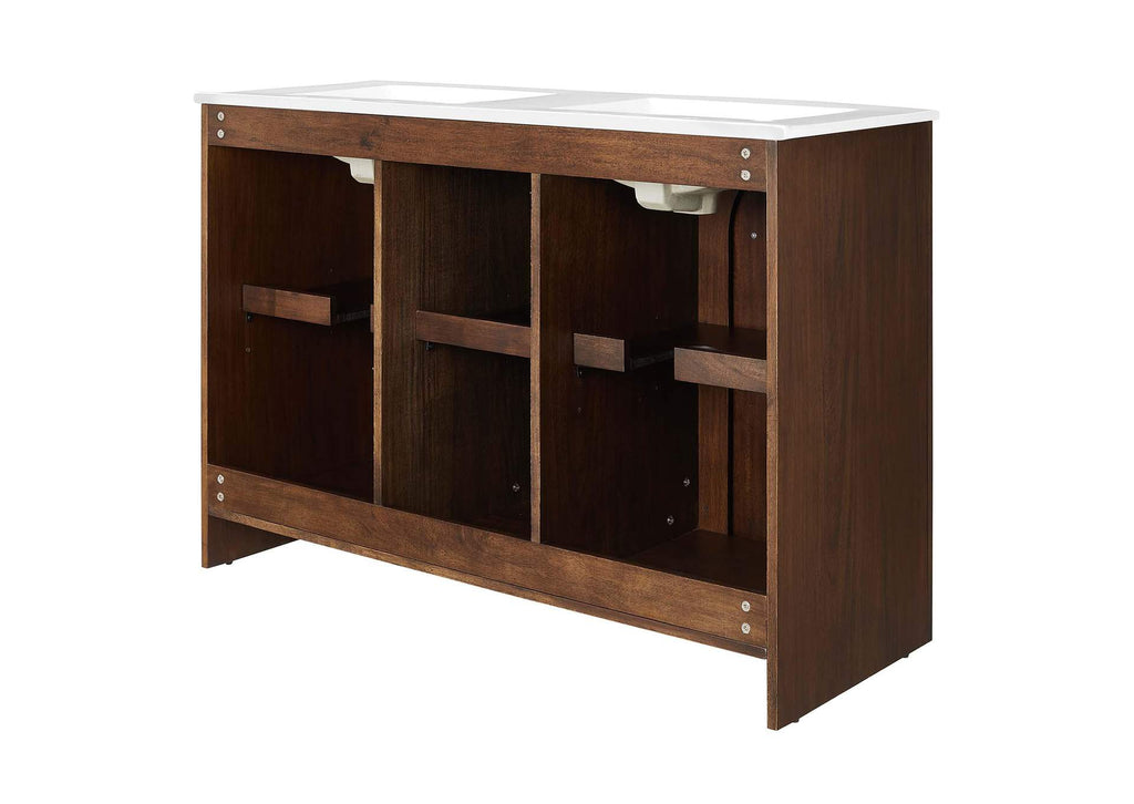 EEI-6792-WAL-WHI Appia 48" Double Sink Bathroom Vanity By Modway