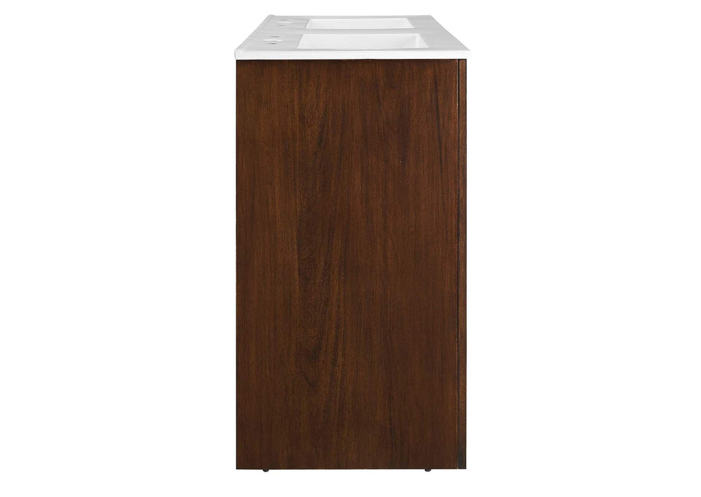 EEI-6792-WAL-WHI Appia 48" Double Sink Bathroom Vanity By Modway