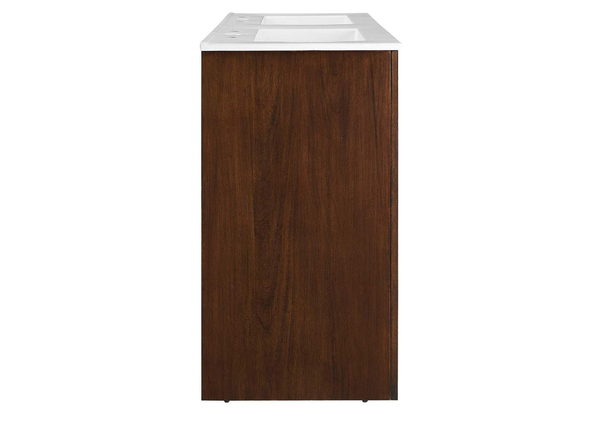 EEI-6792-WAL-WHI Appia 48" Double Sink Bathroom Vanity By Modway