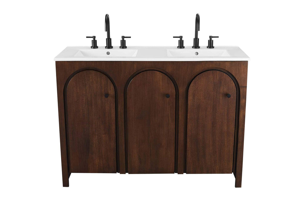 EEI-6792-WAL-WHI Appia 48" Double Sink Bathroom Vanity By Modway