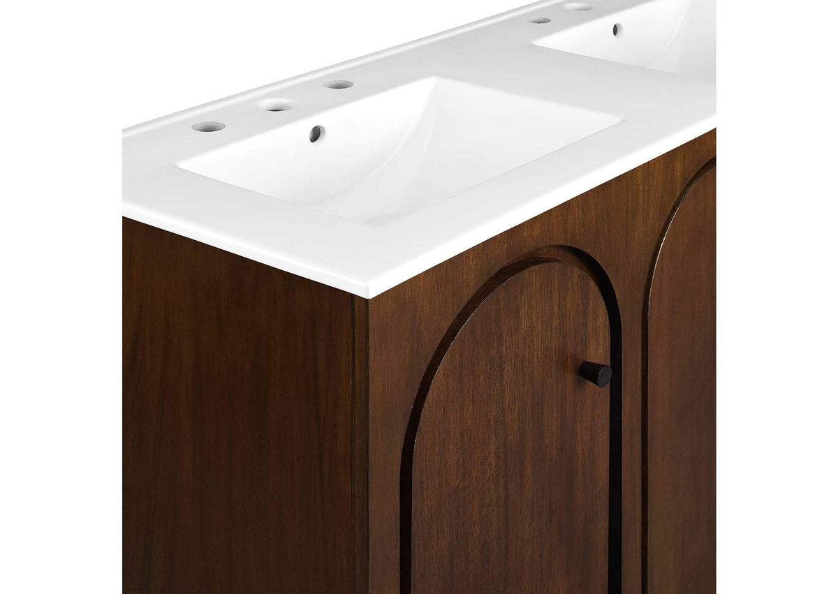 EEI-6792-WAL-WHI Appia 48" Double Sink Bathroom Vanity By Modway