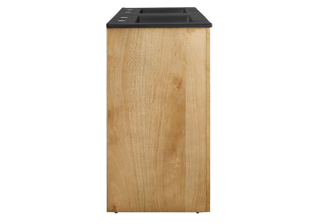 EEI-6793-OAK-BLK Appia 48" Double Sink Bathroom Vanity By Modway