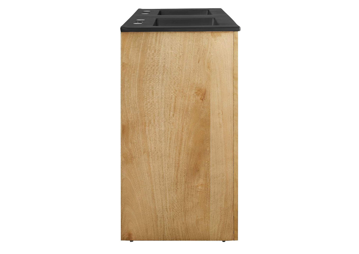 EEI-6793-OAK-BLK Appia 48" Double Sink Bathroom Vanity By Modway