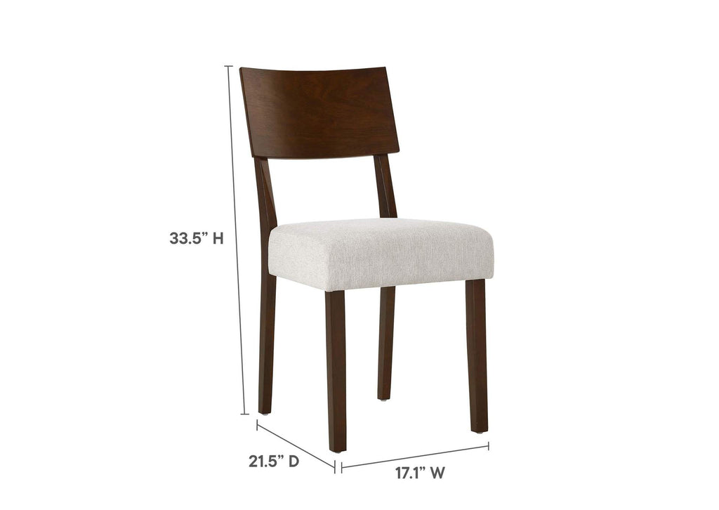 EEI-6804-WAL-HEI Pax Wood Dining Side Chairs Set Of 2 By Modway