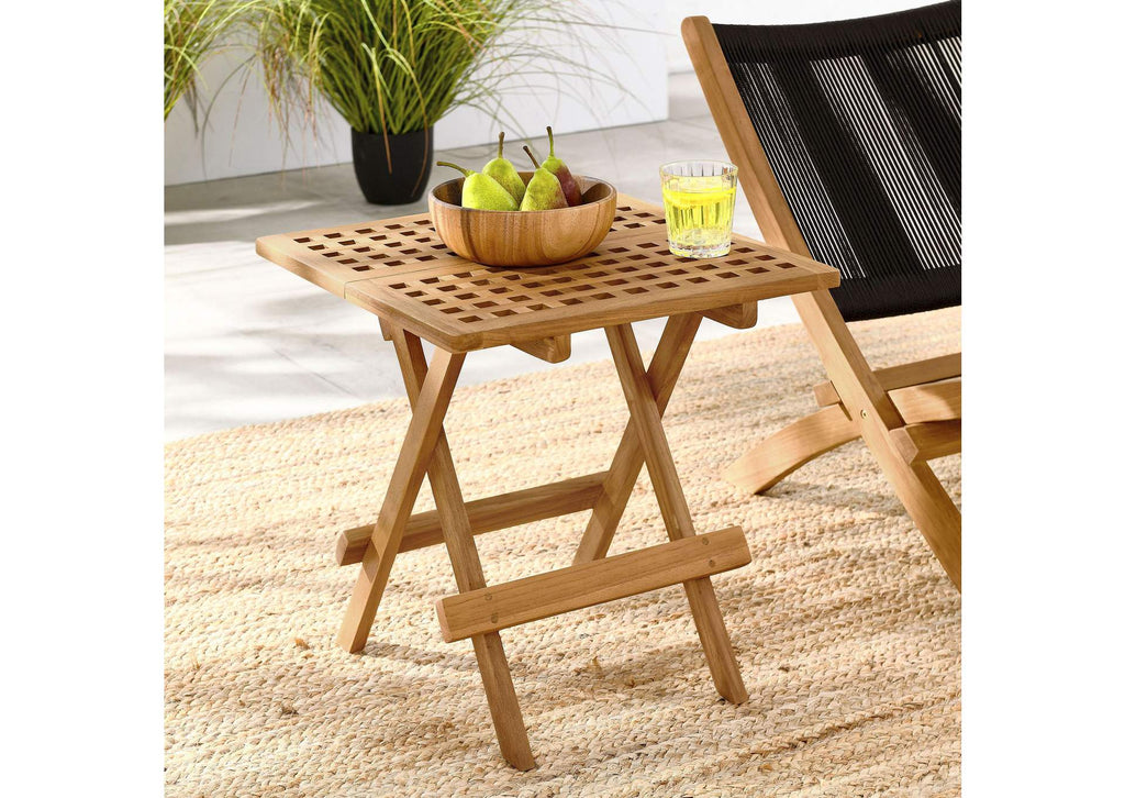 EEI-6810-NAT Vienna Outdoor Patio Teak Wood Side Table By Modway