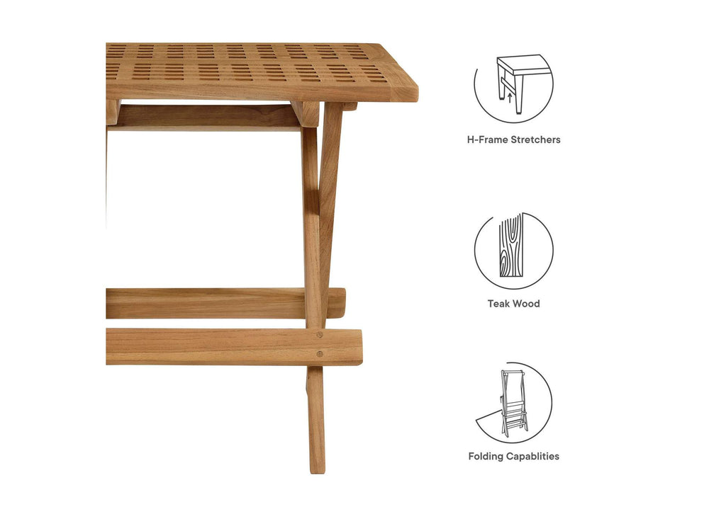 EEI-6810-NAT Vienna Outdoor Patio Teak Wood Side Table By Modway