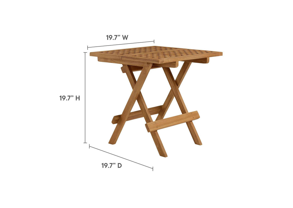EEI-6810-NAT Vienna Outdoor Patio Teak Wood Side Table By Modway