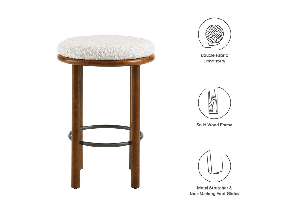 EEI-6818-WAL-IVO Fable Boucle Fabric Counter Stools Set Of 2 By Modway