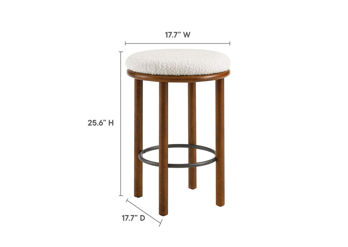EEI-6818-WAL-IVO Fable Boucle Fabric Counter Stools Set Of 2 By Modway