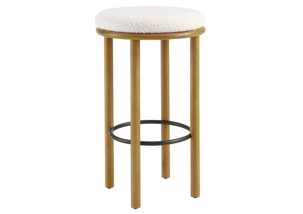 EEI-6819-OAK-IVO Fable Boucle Fabric Bar Stools Set Of 2 By Modway