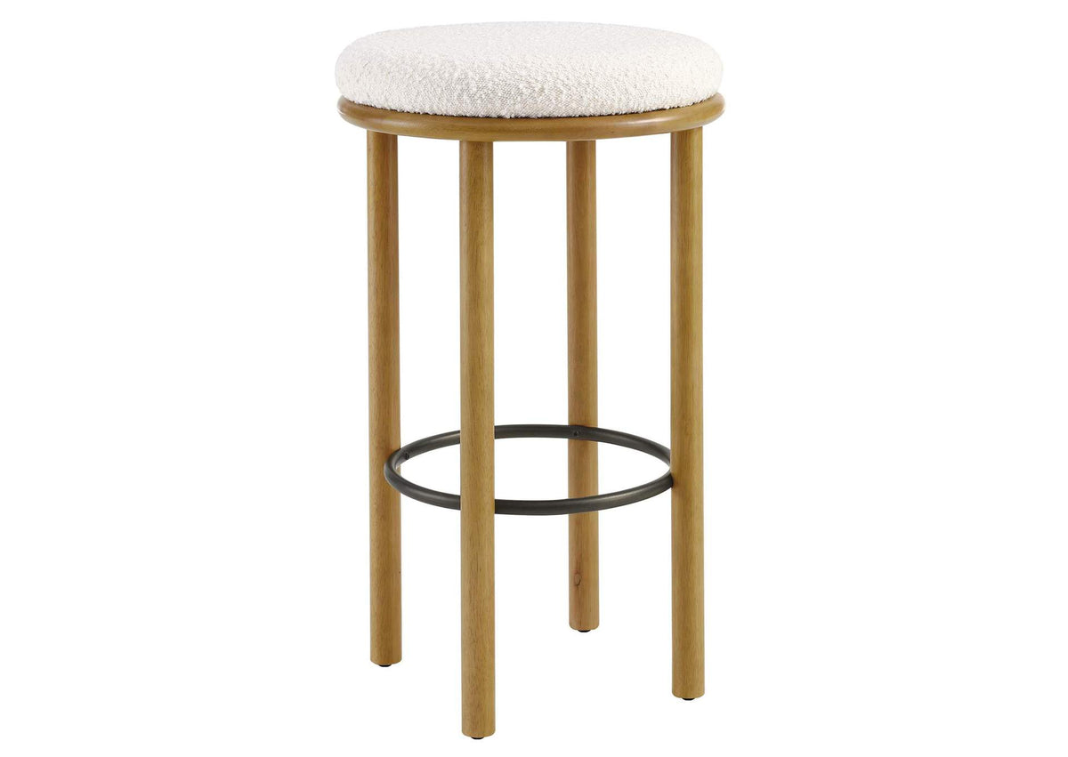 EEI-6819-OAK-IVO Fable Boucle Fabric Bar Stools Set Of 2 By Modway