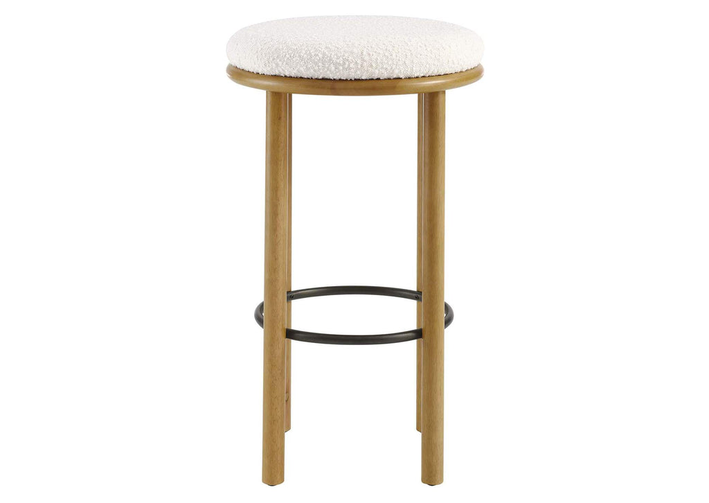 EEI-6819-OAK-IVO Fable Boucle Fabric Bar Stools Set Of 2 By Modway