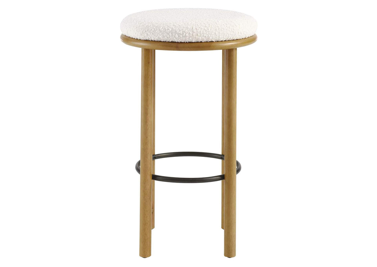 EEI-6819-OAK-IVO Fable Boucle Fabric Bar Stools Set Of 2 By Modway