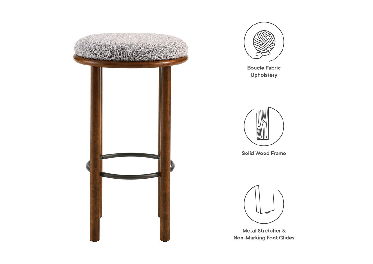 EEI-6819-WAL-TAU Fable Boucle Fabric Bar Stools Set Of 2 By Modway