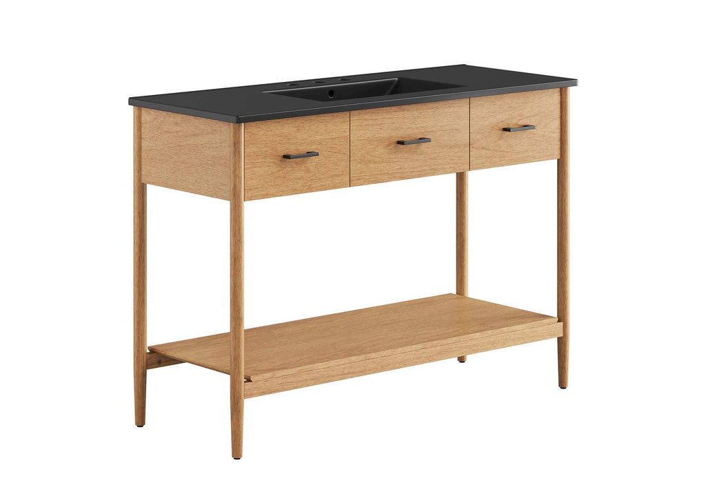 EEI-6825-NAT-BLK Zaire 48" Single Sink Bathroom Vanity By Modway