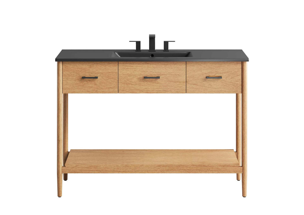 EEI-6825-NAT-BLK Zaire 48" Single Sink Bathroom Vanity By Modway