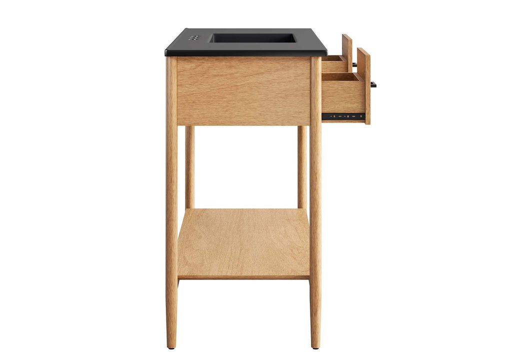 EEI-6825-NAT-BLK Zaire 48" Single Sink Bathroom Vanity By Modway